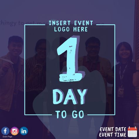 Countdown Instagram Post Ideas, Event Teaser Poster Design, 1day To Go Countdown, 1 Day Left Countdown Design, Countdown Post Instagram, Event Countdown Design, 1 Day To Go Countdown Poster, Event Teaser Poster, Countdown Poster Ideas Design