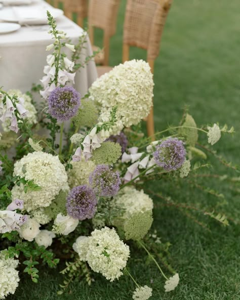 More color please 😍 I love that Hailey + Sam had a purple, blue and green theme!! @meagbreanneevents did an incredible job designing this day with @musefloralco Lavender Green White Wedding, Lilac Blue And Green Wedding, Light Lavender Wedding Theme, Lilac Green And Gold Wedding, Purple And Green Spring Wedding, Purple And Green Theme Party, Lavender And Light Green Wedding, Purple White Green Flower Arrangements, Green Purple Yellow Wedding