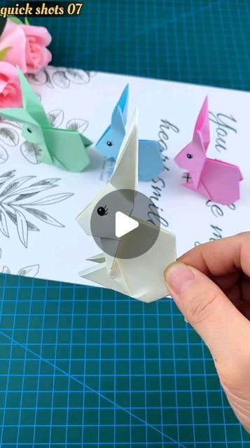 quick shots 07 on Instagram: "The super cute little white rabbit origami tutorial is here. Once you learn it, you will be able to #新知creater#handmade #origami tutorial" Origami Rabbit Easy, How To Make Paper Rabbit, How To Make Rabbit With Paper, How To Do Origami Step By Step, Japanese Origami Tutorials, Origami Art Tutorial, Paper Folding Crafts For Kids, Rabbit Paper Craft, Rabbit Crafts For Kids