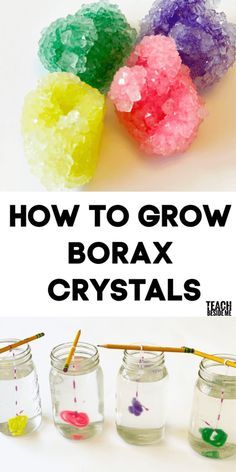 How To Grow Borax Crystals, Crystal Growing Experiment, Grade 1 Experiments, Growing Borax Crystals, Diy Crafts For Middle Schoolers, Borax Pipe Cleaner Crystals, Make Crystals With Kids, Easy Summer Science Experiments For Kids, Fun Crafts To Do Outside