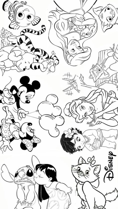 friendswhocolor #coloringforfun #barbiecolori Disney Mandala Coloring Pages, Disney Coloring Pages Printables, Disney Nail Art, Disney Coloring Sheets, Stitch Coloring Pages, Barbie Coloring Pages, Cute Disney Drawings, Disney Collage, Princess Coloring Pages