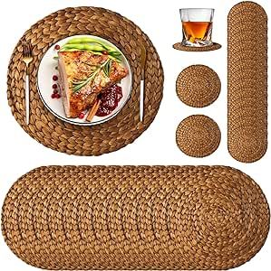 200 Disposable Woven Paper Placemats and Coasters Set Disposable Braided Rattan Pattern Paper Placemats Round Water Hyacinth Print Paper Placemats Farmhouse Table Placemats for Wedding Decoration Thanksgiving Decorations Table Setting, Simple Thanksgiving Table Decor, Rattan Pattern, Simple Thanksgiving Table, Summer Table Decorations, Christmas Dining Table Decor, Simple Thanksgiving, Thanksgiving Dinner Table, Dining Table Decoration