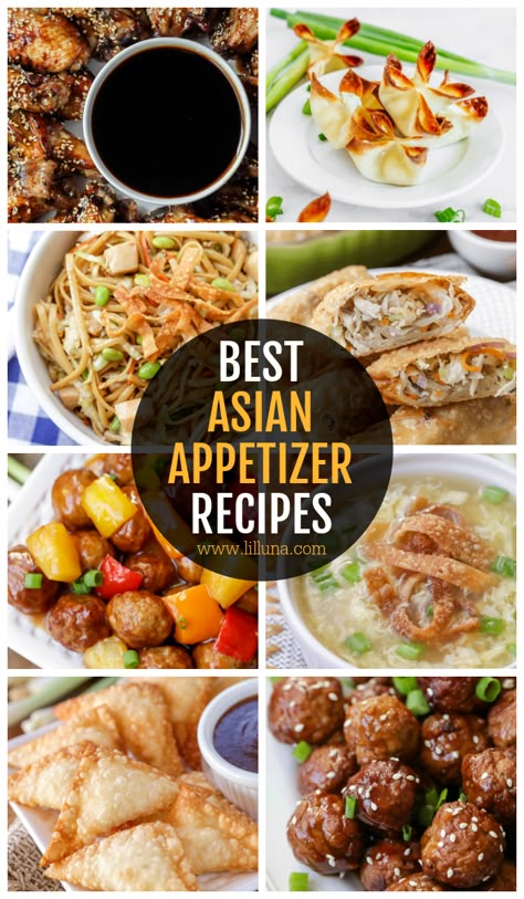 Mini Asian Appetizers, Easy Asian Inspired Appetizers, Healthy Asian Appetizers, Asian Themed Appetizers, Make Ahead Asian Appetizers, Best Asian Appetizers, Asian Party Appetizers, Easy Asian Potluck Recipes, Asian Savory Snacks