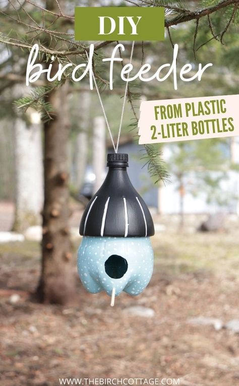 Bottle Crafts For Kids, Easy Plastic Bottle Crafts, Bird Feeders For Kids To Make, Bottle Bird Feeder, Make A Bird, Make A Bird Feeder, Bird Feeder Craft, Diy Kid Activities, Homemade Bird Feeders