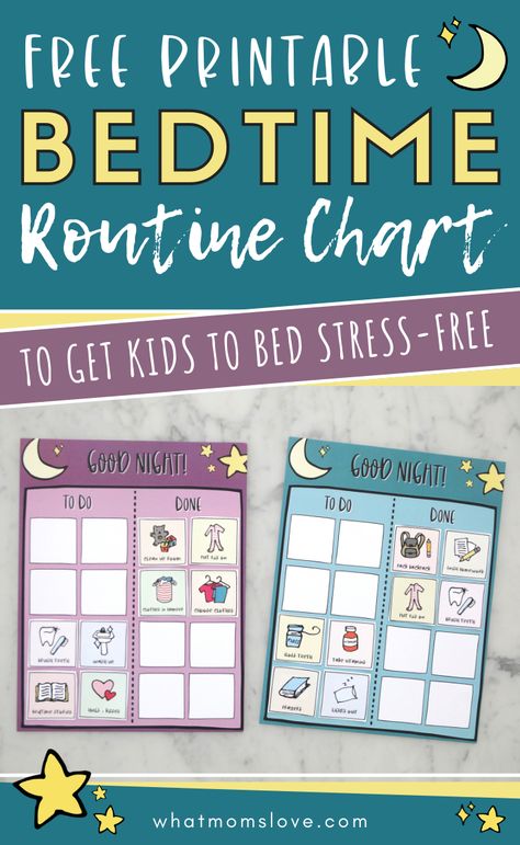 Free Printable Bedtime Routine Chart for Kids | Use this customizable checklist at night time to get your kids to sleep faster, and become more independent. Great for children of all ages, from toddler to teens. Toddler Bedtime Routine Chart, Bedtime Routine Printable, School To Do List Printable, Bedtime Chart, Daily Routine Chart For Kids, Toddler Chart, Toddler Bedtime Routine, Bedtime Routine Chart, Morning Routine Chart