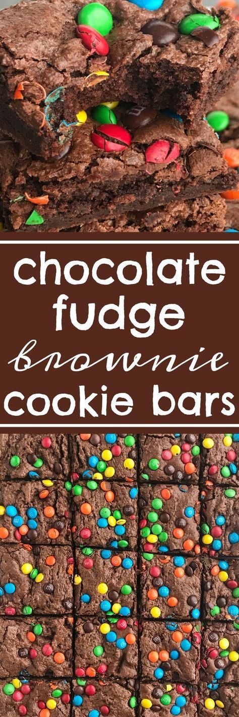 Chocolate Fudge Brownie Cookie Bars | Homemade Brownies | Brownie Recipes | Cookie Bars | Chocolate Fudge Recipe | Dessert Recipes #dessertrecipes #brownierecipes #homemadebrownies M And M Brownies Recipe, M And M Brownies, M M Brownies Recipe, Brownie Cookie Bars, Chocolate Fudge Bars, Brownies Homemade, Fudge Recipes Chocolate, Bars Chocolate, Chocolate Fudge Brownies