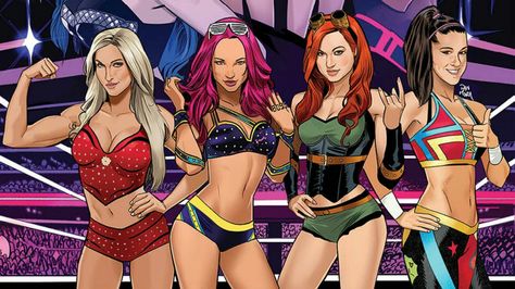 NYCC 2017 news, WWE and Boom Studios has announced a new arc featuring the four horsewomen and the Women's Division starting with WWE # 14 this Feb 2018 Wwe Comics, Wwe Fan Art, Diva Pictures, Sasha Banks And Bayley, Wwe Fanart, Carmella Wwe, Wwe Game, Wwe Art, Wwe Women's Division