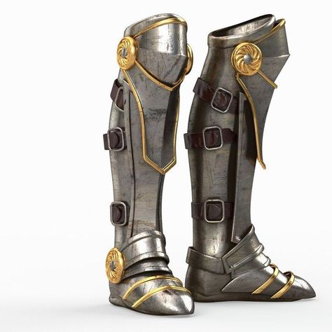 Knight Gauntlet, Knee Armor, Armor Boots, Armor Shoes, Fantasy High, Armor Drawing, Viking Armor, Armor Tattoo, Costume Armour