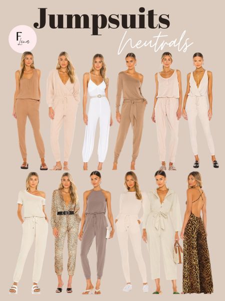 Creme Jumpsuit Outfit, Trendy Beige Jumpsuits For Work, Tan Jumpsuit Outfit, Cream Jumpsuit Outfit, Beige Jumpsuit Outfit, Fitted Cream Jumpsuit For Beach, Trendy Beige Summer Jumpsuit/romper, Beige Fitted Wide-leg Jumpsuits And Rompers, Tan Jumpsuit