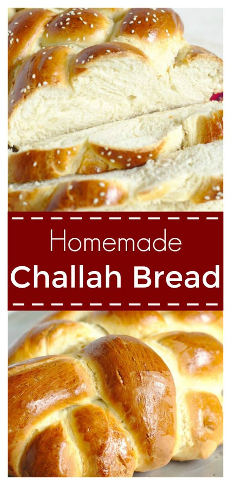 Bread Challah, Jewish Bread, Challah Bread Recipes, Milk Bread Recipe, Pudding Chia, Pembuat Roti, Pane Dolce, Braided Bread, Challah Bread