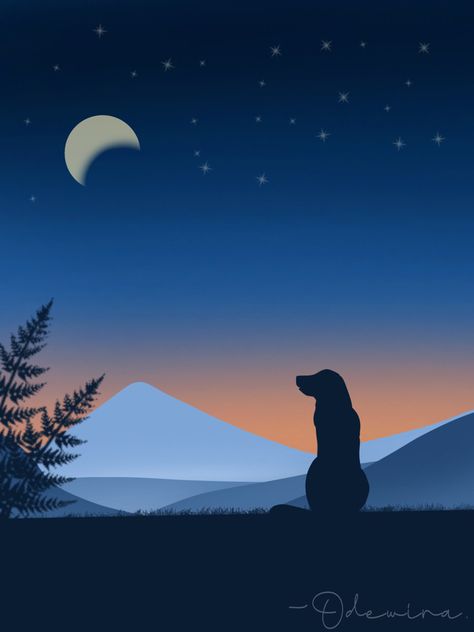 Dog Silloettes Painting, Dog Silhouette Art, Dog Silhouette Painting, Minimal Painting Ideas, Sunrise Drawing, Husky Drawing, Painting Mood, Cat Shadow, Cute Dog Drawing