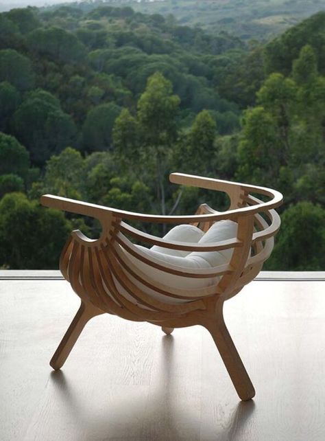 Wooden vase hanging planter Meditation Chair, Cnc Furniture, Plywood Chair, Iconic Chairs, Lounge Chair Design, Shell Chair, Woodworking Furniture, Wooden Chair, Miyazaki