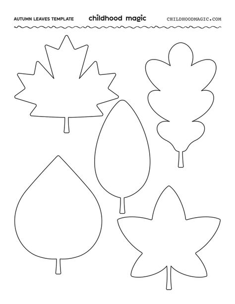 Leaf Outline - Childhood Magic Fall Leaf Printable, Fall Leaves Template Free Printable, Leaf Template Free, Leaves Template Free Printable, Maple Leaf Template, Leaf Roses, Leaf Printables, Leaf Template Printable, Fall Leaf Template