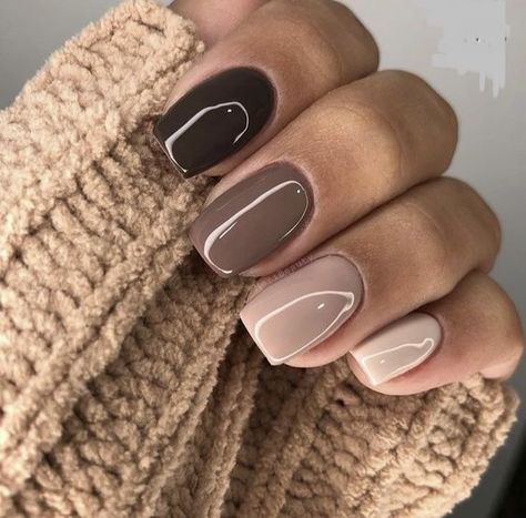 Fall Gel Nails, Cute Gel Nails, Nail Colours, Her Nails, Shellac Nails, Colorful Nail Designs, Fall Nail Colors, Neutral Nails, Dipped Nails