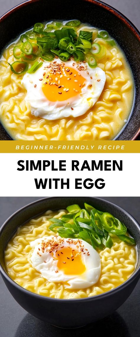 Image for Simple Ramen with Egg Ramen Noodle Recipes Homemade, Ramen With Egg, Egg In Ramen Noodles, Ramen Egg Recipe, Quick Ramen, Ramen Noodle Recipes Soup, Homemade Ramen Noodles, Ramen Noodle Recipes Easy, Maruchan Ramen Noodles