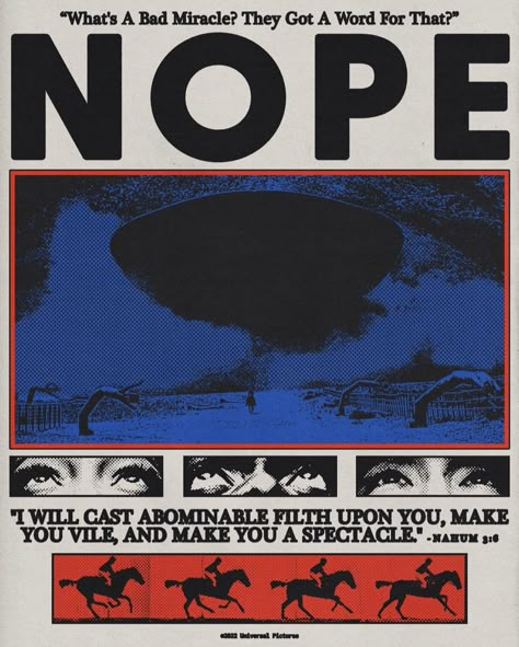 Nope Poster, Nope 2022, Cool Poster Designs, Film Posters Art, Jordan Peele, Film Poster Design, Dorm Posters, I Love Cinema, Movie Poster Wall