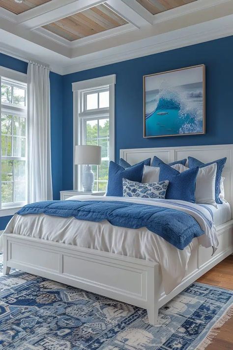 29 Coastal Master Bedroom Ideas For A Beachside Feel - Learn California Florida Homes Interior Design, Coastal Modern Bedroom, Bedroom Design For Couples, Greek Bedroom, Coastal Guest Bedroom, Costal Bedroom, Beach House Room, Southern Style Home, House On The Beach