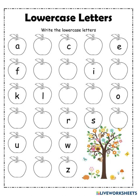 Alphabet Worksheets For Grade 1, Cute Worksheets For Preschool, First Grade Alphabet Worksheets, Printable Abc Worksheets, Letter Activity Sheets Preschool, Preschool Activities Alphabet, Lower Nursery Worksheet, Lowercase Alphabet Worksheet, Alphabet Work Sheets