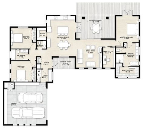 2000 Sqft House, Modern Mid Century House, 2000 Sq Ft House Plans, Mid Century House Plans, 2000 Sq Ft House, Side Entry Garage, Room Layout Design, Plumbing Plan, Unusual House