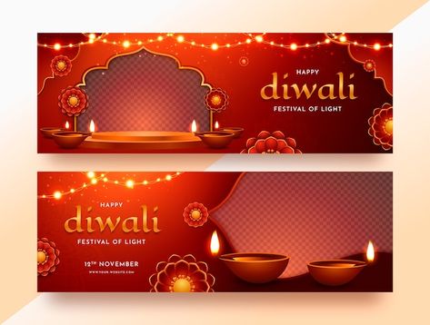 Free vector realistic horizontal banner ... | Free Vector #Freepik #freevector #religious #lights #india #religion Famous Graphic Designers, Graphic Design For Beginners, Diwali Hindu, Diwali Banner, Chip Kidd, Diwali Poster, Business And Advertising, Diwali Festival Of Lights, Design For Beginners