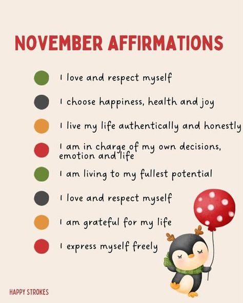 November Affirmations Spiritual, November Affirmations Quotes, New Month Positive Affirmations, November Positive Quotes, November Mental Health, November Motivational Quotes, November Inspirational Quotes, November Reminders, Things To Be Thankful For