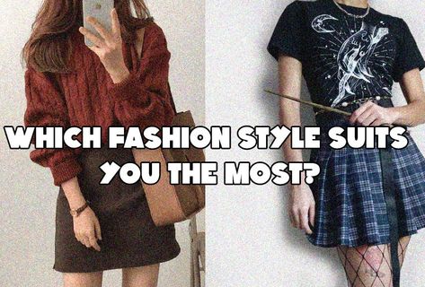 Which Fashion Style Suits You The Most? Cool Fashion Outfits, Fashion Quizzes, Fashion Styles Types, Outfits Quiz, Aesthetic Quiz, Style Quizzes, Quiz Buzzfeed, Professional Workwear, What's My Aesthetic