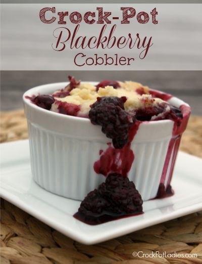 Crock-Pot Blackberry Cobbler - CrockPotLadies.com Berry Cobbler Recipes, Blackberry Cobbler Recipe, Blueberry Cobbler Recipes, Crockpot Desserts, Blackberry Cobbler, Crock Pots, Crock Pot Desserts, Slow Cooker Desserts, Biscuit Dough