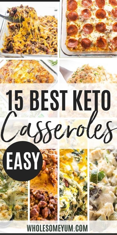 15 Best Low Carb Keto Casserole Recipes - The 15 best keto casserole recipes in one place! Plus, a full guide and tips on how to make low carb keto casseroles the whole family will love. #wholesomeyum #keto #ketocasseroles #lowcarbcasseroles #casseroles #ketorecipes #lowcarbrecipes Keto Quiche, Keto Casserole Recipes, Keto Casseroles, Low Carb Casseroles, Keto Casserole, Keto Pancakes, Low Carb Diets, Recetas Keto, Makanan Diet