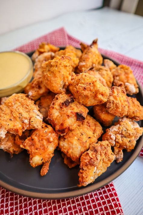 Air Fryer Chick-Fil-A Nuggets — Jazz Leaf Chick Fil A Spicy Chicken Recipe, Fried Chicken Brine, Chick Fil A Recipe, Chick Fil A Nuggets, Copycat Chick Fil A, Air Fryer Food, Refreshing Salads, Spicy Chicken Recipes, Nuggets Recipe