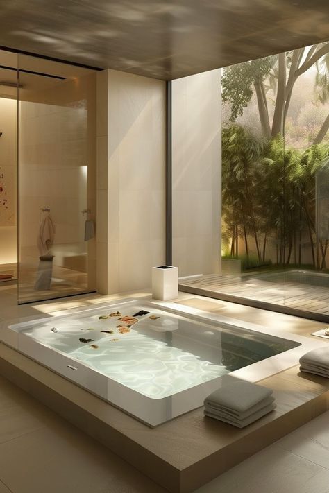 20 Master Bath Wet Room Ideas - Remodr Jacuzzi Bathroom Luxury, Master Bath Wet Room, Bath Wet Room, Dream Bathroom Luxury, Wet Room Ideas, Jacuzzi Bathroom, Home Spa Room, Unique Bathroom Decor, Wet Room