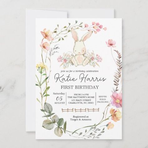 $2.82 | Bunny Birthday Invitation, Some bunny is one - wildflower invite, wildflower birthday, bunny invitation, rabbit invitation, some bunny is one, easter invitation, wildflower invitation, boho bunny birthday, bunny birthday Rabbit Invitation, Some Bunny Is Turning One, Boho Bunny, Wildflower Invitation, Wildflower Birthday, Birthday Bunny, Bunny Invitations, Some Bunny Is One, Bunny Theme