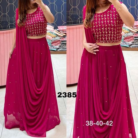 Lehenga With Crop Top Style, Crop Top Dupatta Style, Indian Crop Top Designs, Latest Crop Top Designs, Crop Top Lehenga With Dupatta, Crop Top And Skirt Indian, Crop Top Wedding Dress Indian, Pink Crop Top Outfit, Skirt And Crop Top Indian