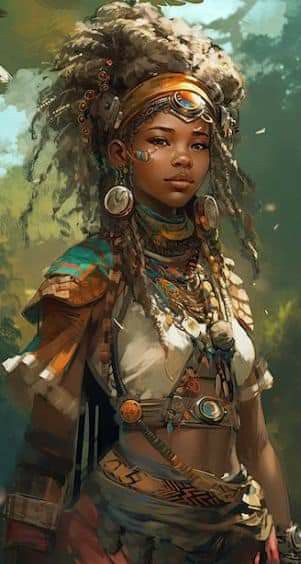 Black Dnd Character Female, Black Pirate Woman, African Steampunk, Black Dnd Characters, African Fantasy Art, Black Art Painting, Black Characters, Afro Art, Fantasy Warrior