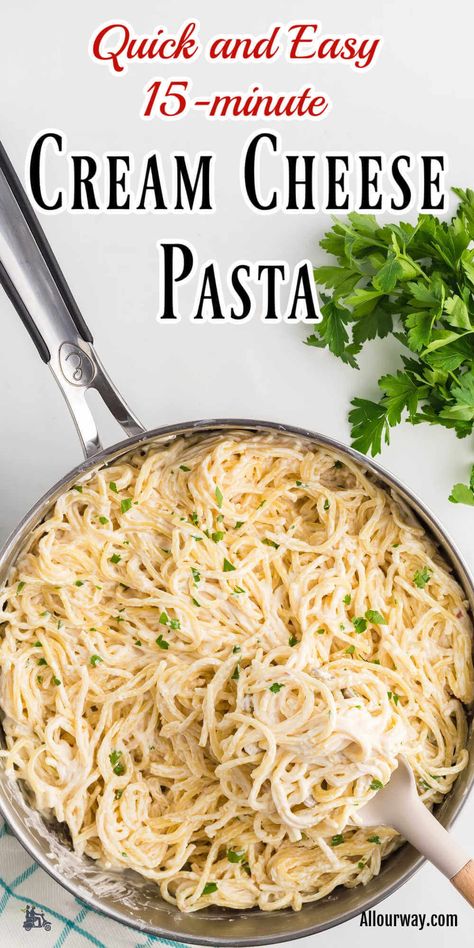 Creamy 3 Cheese Spaghetti, Spaghetti Cream Cheese Casserole, Cheese Sauce For Spaghetti, Cream Cheese Spaghetti Recipes, White Spaghetti Recipe Chicken, Spaghetti With Cheese Sauce, Cream Cheese Noodles Pasta, Spaghetti White Sauce Recipes, Cream Cheese Pasta Sauce Easy