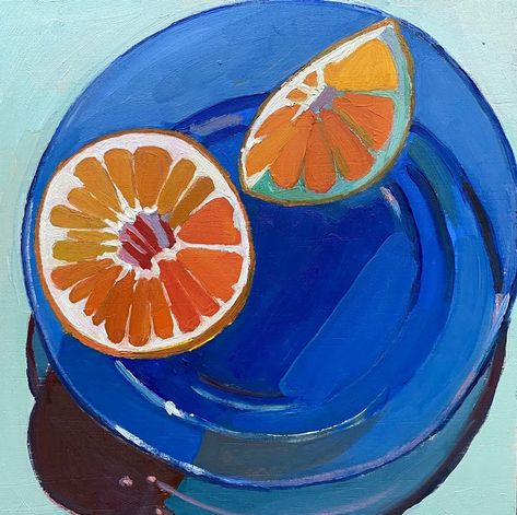 Blue Orange Canvas Art Painting Ideas, Art Painting Ideas, Blue Drawings, Orange Painting, Blue Poster, Orange Aesthetic, Orange Art, First Fathers Day, Blue Painting