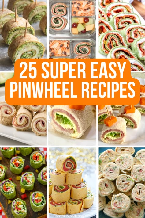 25 Super Easy Pinwheel Recipes Easy Appetizers Pinwheels, Pinwheel Wraps Appetizers, Diy Pinwheels Food, Summer Pinwheel Recipes, Appetizer Tortilla Pinwheels, Tortilla Party Food, Reuben Pinwheel Appetizers, Sandwich Pinwheel Recipes, Summer Pinwheel Appetizers