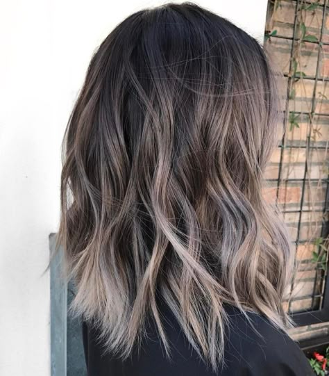 Cool Toned Brunette Hair with Ash Ombre Ash Balayage, Natural Brown Hair, Gray Balayage, Side Braids, Ash Brown Hair, Fabulous Hair, Gorgeous Hair Color, Silver Hair Color, Brown Hair Balayage