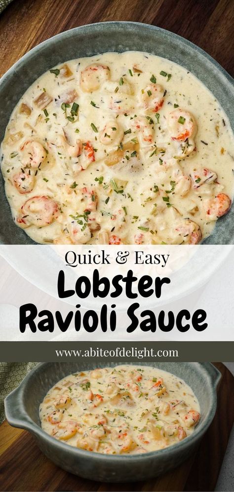 Lobster Ravioli Sauce, Different Sauces, Ravioli Sauce, Lobster Dishes, Lobster Ravioli, Creamy Garlic Sauce, How To Cook Lobster, Lobster Recipes, Cooking Seafood