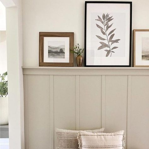 9 Half-Wall Paneling Ideas To Enhance Your Home | Family Handyman Board And Batten Wood Trim, Farmhouse Half Wall Ideas, Molding On Bottom Half Of Wall, Batten Board With Shelf, Board And Batten Wall Same Color As Wall, Modern Cottage Style Bedroom Wall Paneling Ideas, Beach House Wainscoting Ideas, Half Wall Foyer, Painted Section Of Wall