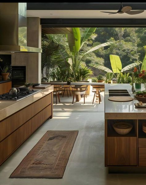 Melbourne Interior Design, Modern Sustainable Architecture, Villa House Design Modern, Contemporary Architecture Interior, Tropical Contemporary House Interiors, Jungle House Aesthetic, Balinese House Design, Modern Balinese House, Contemporary Tropical House