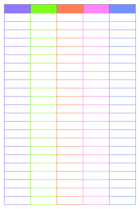 5 Column Chart Template, Blank Spreadsheet Template Free Printable, Printable Notes Templates, Gift Box Template Free, Biweekly Budget, Binder Templates, خريطة ذهنية, Free Planner Templates, Free Printables Organization