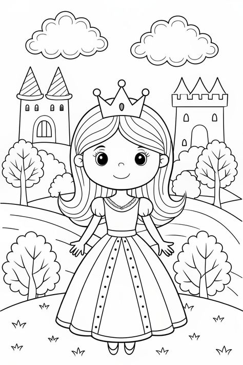 Printable Christmas Templates, Kids Christmas Crafts Easy, Free Christmas Coloring Pages, Free Kids Coloring Pages, Kindergarten Worksheets Free Printables, Art Worksheets, Princess Coloring, Easy Coloring Pages, Coloring Pages For Girls