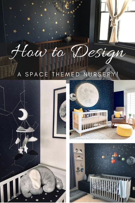 Neutral Outer Space Nursery, Space Themed Nursery Night Lights, Modern Space Themed Nursery, Constellation Themed Nursery, Nursery Ideas Outer Space, Star Themed Nursery Gender Neutral, Nursery Outer Space Theme, Space Nursery Color Palette, Out Of This World Nursery