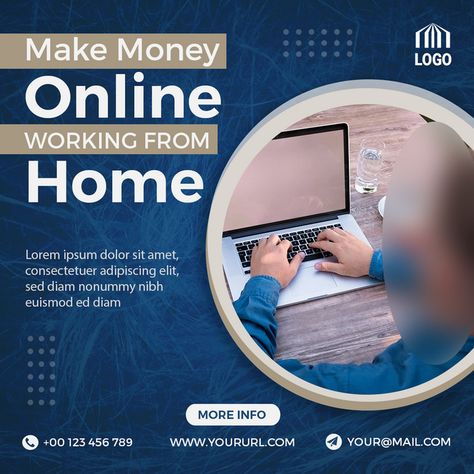 Work For Home Jobs, Work From Home Photography, Our Elite Health Online Work Dp, Online Business Poster, Work From Home Logo, Online Work From Home Poster, Work From Home Poster Design, Work From Home Images, Home Social Media Post