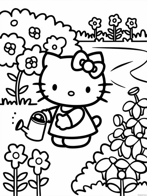 35+ Hello Kitty Coloring Pages for Kids - Artist Been Sanrio Colouring, Manga Printable, Dinosaur Chibi, Hello Kitty Colouring, Hello Kitty Coloring Pages, Kitty Coloring Pages, Bee Coloring Pages, Hello Kitty Colouring Pages, Coloring Page Free Printable