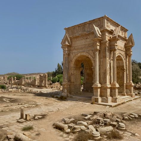 Tripoli libya roman ruins greek leptis magna history Leptis Magna Libya, Leptis Magna, Septimius Severus, Roman Ruins, Libya, Arch, Ruins