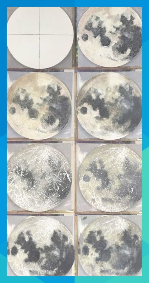 #zionbrakus916 Moon With Acrylic Paint, Round Canvas Moon Painting, Full Moon Acrylic Painting, Full Moon Painting Acrylic Easy, Things To Paint On Walls Bedrooms Easy, Moon Painting Acrylic Tutorial, Diy Paint Wall Art, Moon Art Projects For Kids, Interesting Crafts Ideas