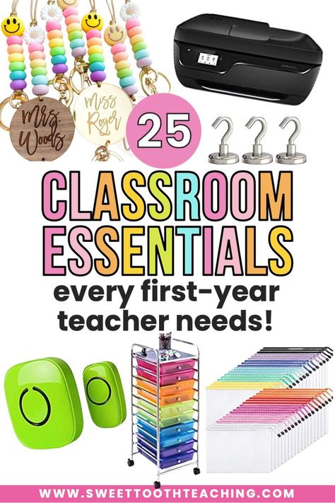 Teacher Supplies List, Classroom Supplies List, Classroom Checklist, First Year Teacher, Teacher Classroom Supplies, Teacher Checklist, Elementary Classroom Themes, Classroom Wishlist, Classroom Essentials