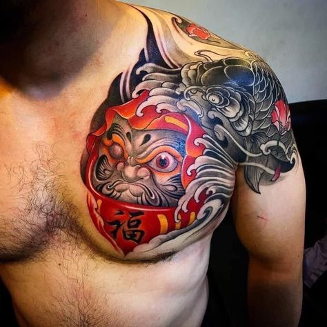 Rio Tattoo, Tattoo Daruma, Daruma Tattoo, Daruma Doll Tattoo, Mascara Oni, Traditional Japanese Tattoo Flash, Koi Tattoo Sleeve, Geisha Tattoo Design, Cool Half Sleeve Tattoos