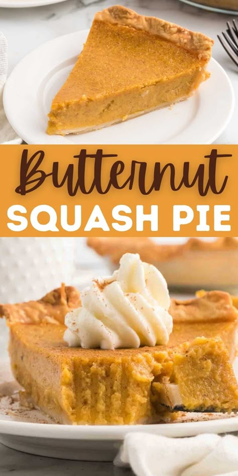 Squash Pie Recipes Desserts, Butternut Squash Dessert, Butter Squash Recipe, Squash Pie Recipes, Butternut Squash Pie, Butternut Recipes, Squash Pie, Thanksgiving Pie Recipes, Easy Butternut Squash